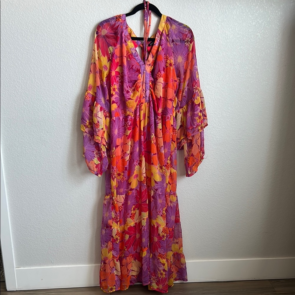 Boohoo Colorful Long Sleeve Dress